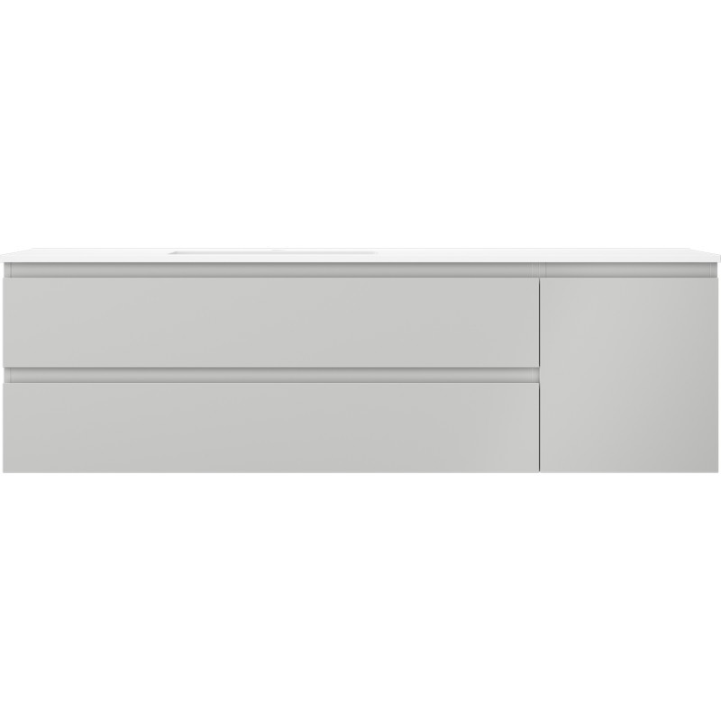 Mexen Orio Badezimmerschrank 160 cm mit Waschbecken Otis links, 2S, 1T, grau matt/weiß matt - 91A13-16047-3-BBFFF62-W18L01