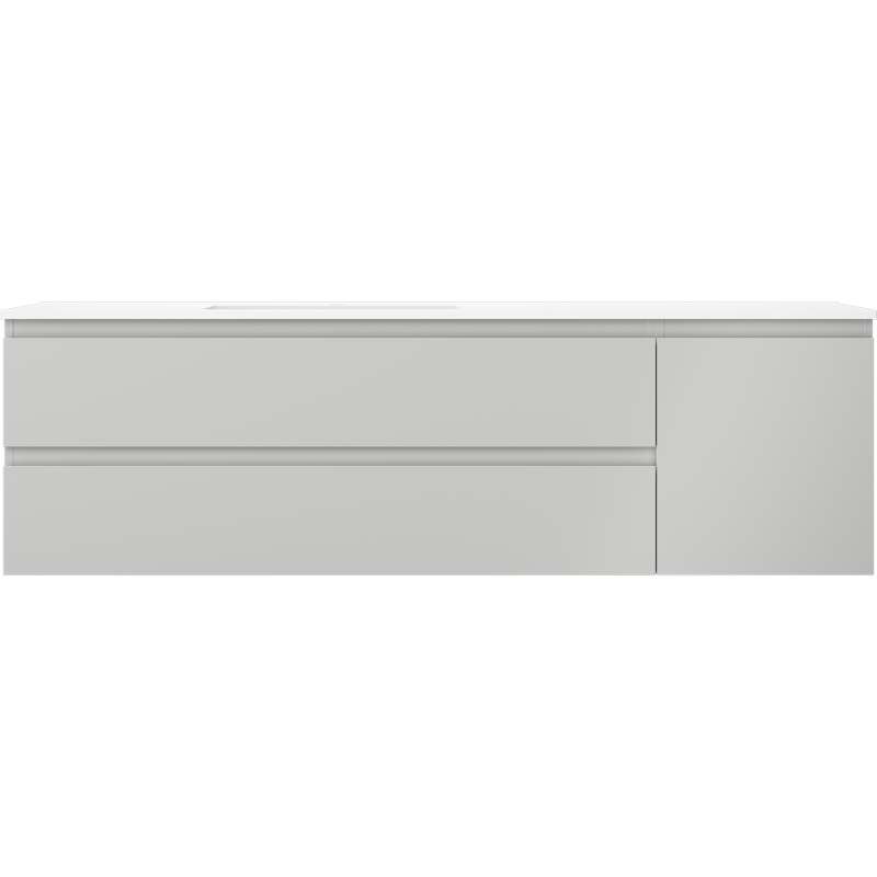 Mexen Orio Badezimmerschrank 160 cm mit Waschtisch Otis links, 2S, 1D, grau matt/weiß matt - 91A13-16047-3-BBFFF62-W18L01