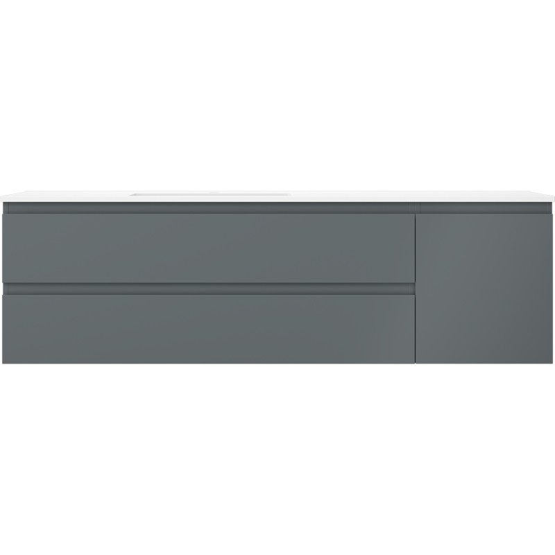 Mexen Orio Badezimmerschrank 160 cm mit Waschbecken Otis links, 2S, 1D, graphit matt/weiß matt - 91A13-16047-3-BBFFF66-W18L01
