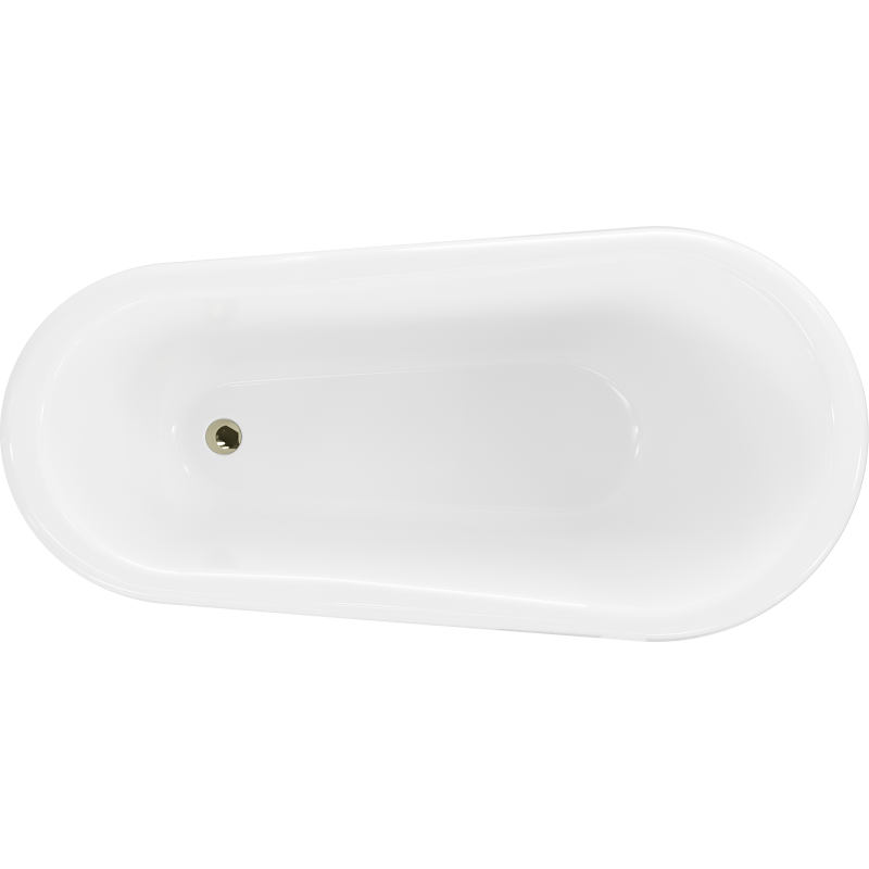 Mexen Retro freistehende Badewanne 150 x 73 cm, weiß, goldene Beine - 53251507300-50
