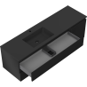 Mexen Orio Badezimmerschrank 160 cm mit Otis-Waschbecken links, 2S, 1D, schwarz matt - 91A13-16047-3-BBFFF71-W18L71