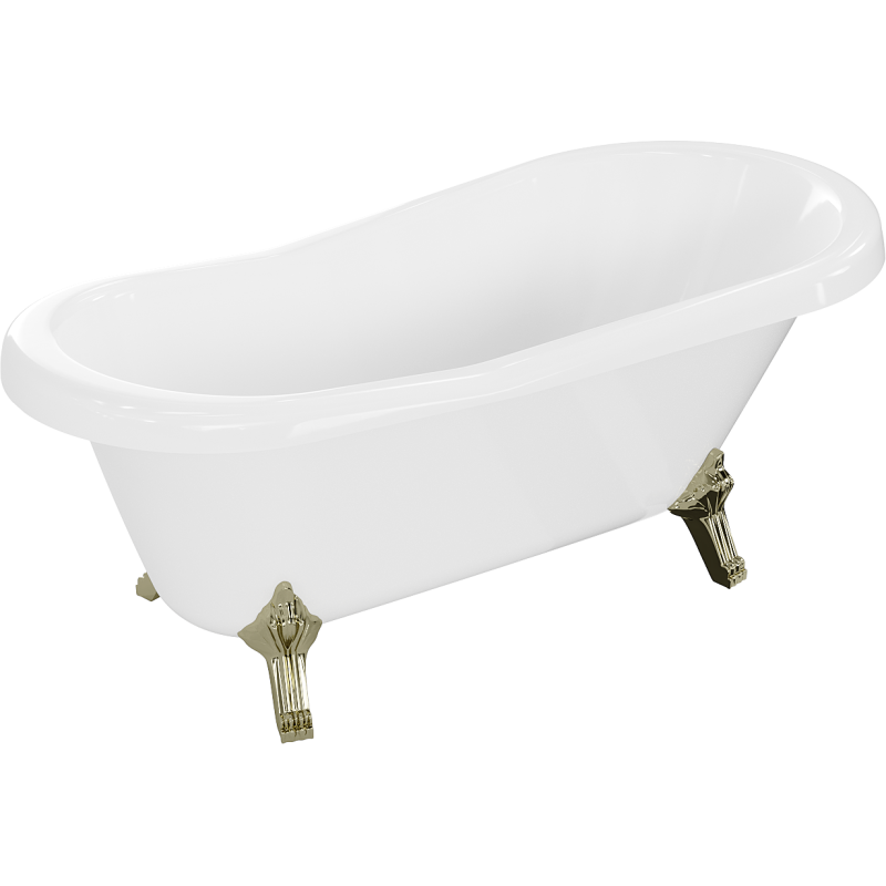 Mexen Retro freistehende Badewanne 150 x 73 cm, weiß, goldene Beine - 53251507300-50