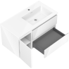 Mexen Orio Badezimmerschrank 90 cm mit Waschbecken Otis rechts, 2S, 1T, weiß glänzend - 91A13-09047-3-BBFFF00-W18P00