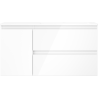 Mexen Orio Badezimmerschrank 90 cm mit Waschbecken Otis rechts, 2S, 1T, weiß glänzend - 91A13-09047-3-BBFFF00-W18P00