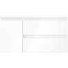 Mexen Orio Badezimmerunterschrank 90 cm mit Waschbecken Otis rechts, 2S, 1D, weiß glänzend - 91A13-09047-3-BBFFF00-W18P00