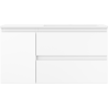 Mexen Orio Badezimmerschrank 90 cm mit Waschbecken Otis rechts, 2S, 1D, weiß matt - 91A13-09047-3-BBFFF01-W18P01