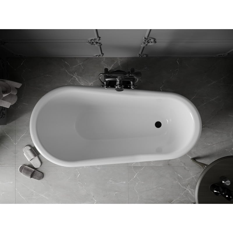 Mexen Retro freistehende Badewanne 150 x 73 cm, weiß, schwarze Beine - 53251507300-70