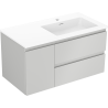 Mexen Orio Badezimmerschrank 90 cm mit Waschbecken Otis rechts, 2S, 1D, grau matt/weiß matt - 91A13-09047-3-BBFFF62-W18P01