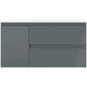 Mexen Orio Badezimmerschrank 90 cm mit Waschbecken Otis rechts, 2S, 1D, Graphit matt/weiß matt - 91A13-09047-3-BBFFF66-W18P01