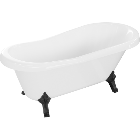Mexen Retro freistehende Badewanne 150 x 73 cm, weiß, schwarze Beine - 53251507300-70