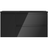 Mexen Orio Badezimmerschrank 90 cm mit Waschbecken Otis rechts, 2S, 1D, schwarz glänzend/schwarz matt