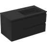 Mexen Orio Badezimmerschrank 90 cm mit Waschbecken Otis rechts, 2S, 1T, schwarz matt - 91A13-09047-3-BBFFF71-W18P71