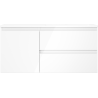 Mexen Orio Badezimmerschrank 100 cm mit Waschbecken Otis rechts, 2S, 1D, weiß glänzend - 91A13-10047-3-BBFFF00-W18P00