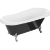 Mexen Retro Freistehende Badewanne 150 x 73 cm, weiß/schwarz, Chromfüße - 53251507375-00