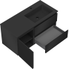Mexen Orio Badezimmerschrank 100 cm mit Waschbecken Otis rechts, 2S, 1D, schwarz matt - 91A13-10047-3-BBFFF71-W18P71