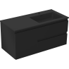 Mexen Orio Badezimmerschrank 100 cm mit Waschbecken Otis rechts, 2S, 1D, schwarz matt - 91A13-10047-3-BBFFF71-W18P71