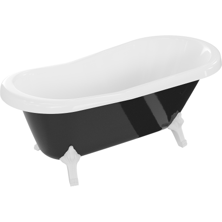 Mexen Retro freistehende Badewanne 150 x 73 cm, weiß/schwarz, weiße Beine - 53251507375-20