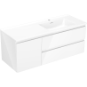 Mexen Orio Badezimmerunterschrank 120 cm mit Waschbecken Otis rechts, 2S, 1D, weiß glänzend - 91A13-12047-3-BBFFF00-W18P00
