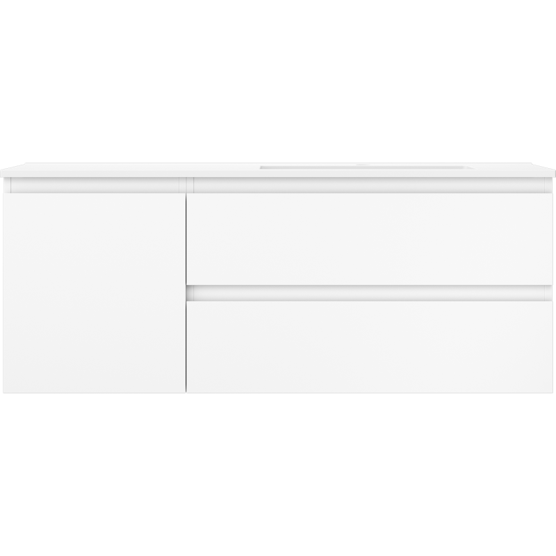 Mexen Orio Badezimmer-Schrank 120 cm mit Waschbecken Otis rechts, 2S, 1D, weiß matt - 91A13-12047-3-BBFFF01-W18P01