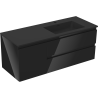 Mexen Orio Badezimmerschrank 120 cm mit Waschbecken Otis rechts, 2S, 1D, schwarz glänzend/schwarz matt