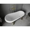 Mexen Retro freistehende Badewanne 150 x 73 cm, weiß/schwarz, goldene Beine - 53251507375-50