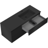 Mexen Orio Badezimmerschrank 120 cm mit Waschbecken Otis rechts, 2S, 1D, schwarz matt - 91A13-12047-3-BBFFF71-W18P71