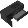 Mexen Orio Badezimmerschrank 120 cm mit Waschbecken Otis rechts, 2S, 1D, schwarz matt - 91A13-12047-3-BBFFF71-W18P71