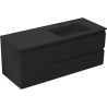 Mexen Orio Badezimmerschrank 120 cm mit Waschbecken Otis rechts, 2S, 1D, schwarz matt - 91A13-12047-3-BBFFF71-W18P71