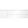 Mexen Orio 160 cm Badezimmerunterschrank mit Otis-Waschtisch rechts, 2 Schubladen, 1 Tür, weiß glänzend
