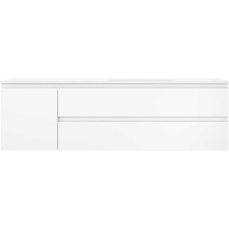 Mexen Orio 160 cm Badezimmerschrank mit Waschbecken Otis rechts, 2S, 1T, weiß matt - 91A13-16047-3-BBFFF01-W18P01
