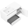 Mexen Rivel Badezimmerschrank 90 cm mit linkem Waschbecken Otis, 2S, 1D, gerillt, weiß matt - 91A23-09047-3-BBFFF01-W18L01