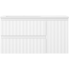Mexen Rivel Badezimmerschrank 90 cm mit Waschbecken Otis links, 2S, 1T, geriffelt, weiß matt - 91A23-09047-3-BBFFF01-W18L01