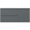 Mexen Rivel Badezimmerschrank 100 cm mit Waschbecken Otis links, 2S, 1D, gerillt, graphit/weiß matt