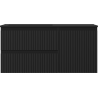 Mexen Rivel Badezimmerschrank 100 cm mit Waschbecken Otis links, 2S, 1D, geriffelt, schwarz matt - 91A23-10047-3-BBFFF71-W18L71