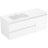 Mexen Rivel Badezimmerschrank 120 cm mit Otis Waschbecken links, 2S, 1D, geriffelt, weiß matt - 91A23-12047-3-BBFFF01-W18L01