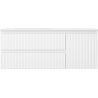 Mexen Rivel Badezimmerschrank 120 cm mit Otis Waschbecken links, 2S, 1D, geriffelt, weiß matt - 91A23-12047-3-BBFFF01-W18L01