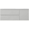 Mexen Rivel Badezimmerschrank 120 cm mit Waschbecken Otis links, 2S, 1D, gerillt, graumatt/weißmatt