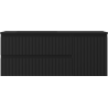 Mexen Rivel Badezimmerschrank 120 cm mit Waschbecken Otis links, 2S, 1D, geriffelt, schwarz matt - 91A23-12047-3-BBFFF71-W18L71