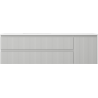 Mexen Rivel Badezimmerschrank 160 cm mit Waschbecken Otis links, 2S, 1D, geriffelt, graumatt/weißmatt