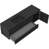 Mexen Rivel 160 cm Badezimmerschrank mit Waschbecken Otis links, 2S, 1D, geriffelt, schwarz matt - 91A23-16047-3-BBFFF71-W18L71