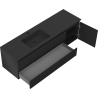 Mexen Rivel Badezimmerschrank 160 cm mit Waschbecken Otis links, 2S, 1D, geriffelt, schwarz matt - 91A23-16047-3-BBFFF71-W18L71