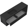 Mexen Rivel 160 cm Badezimmerschrank mit Waschbecken Otis links, 2S, 1D, geriffelt, schwarz matt - 91A23-16047-3-BBFFF71-W18L71