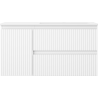 Mexen Rivel Badezimmerschrank 90 cm mit rechtem Otis-Waschbecken, 2S, 1D, geriffelt, weiß matt - 91A23-09047-3-BBFFF01-W18P01
