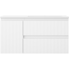 Mexen Rivel Badezimmerschrank 90 cm mit Waschbecken Otis rechts, 2S, 1D, geriffelt, weiß matt - 91A23-09047-3-BBFFF01-W18P01