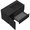 Mexen Rivel Badezimmer-Schrank 90 cm mit Waschbecken Otis rechts, 2S, 1D, gerillt, schwarz matt - 91A23-09047-3-BBFFF71-W18P71