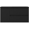 Mexen Rivel Badezimmer-Schrank 90 cm mit Waschbecken Otis rechts, 2S, 1D, gerillt, schwarz matt - 91A23-09047-3-BBFFF71-W18P71