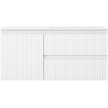 Mexen Rivel Badezimmerschrank 100 cm mit Waschbecken Otis rechts, 2S, 1D, gerillt, weiß matt - 91A23-10047-3-BBFFF01-W18P01