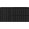 Mexen Rivel Badezimmerschrank 100 cm mit Waschbecken Otis rechts, 2S, 1D, geriffelt, schwarz matt - 91A23-10047-3-BBFFF71-W18P71