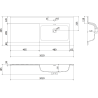 Mexen Rivel Badezimmerschrank 100 cm mit Waschbecken Otis rechts, 2S, 1D, geriffelt, schwarz matt - 91A23-10047-3-BBFFF71-W18P71