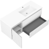 Mexen Rivel Badezimmerschrank 120 cm mit Waschbecken Otis rechts, 2S, 1D, geriffelt, weiß matt - 91A23-12047-3-BBFFF01-W18P01